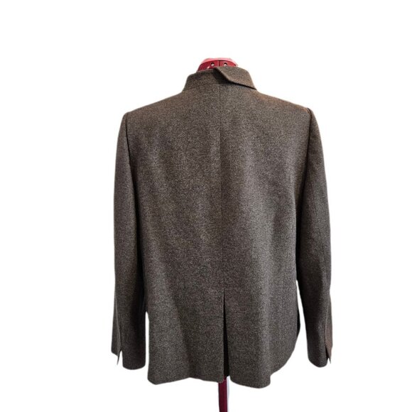 Algo 100% Cashmere Asymmetric Collar Button Front Jacket Brown XL - Picture 8 of 15